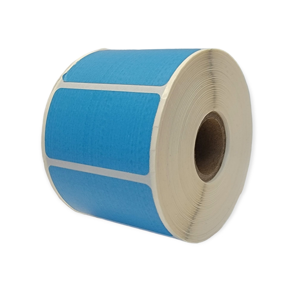 3×2 Blue Direct Thermal Labels Zebra Permanent Adhesive 1″ Core 4 RLS (3,000)