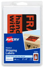 2ea Packs!! Avery 5283 “Fragile” Shipping Labels – 80ea Labels Tot!!