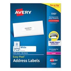 Avery Easy Peel White Address Labels W/ Sure Feed Technology, Laser Printers, 1