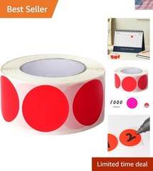 1“ Red Circle Dot Stickers Color Coding Labels, 1000PCS 2 Rolls