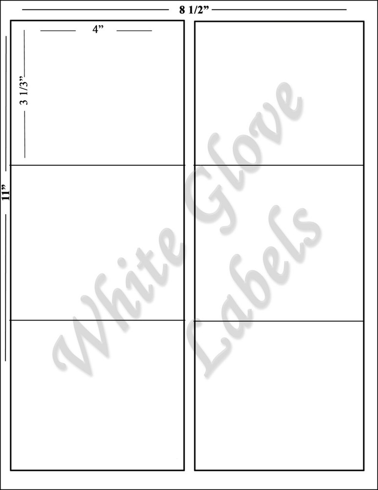 Shipping Labels 4″ x 3 1/3″ (6 Labels) per sheet