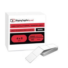 240000 Labels 4″x6″ Fanfold Thermal Transfer Labels White 2000 Labels/Stack