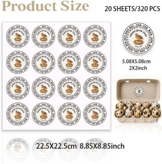 320 Pcs Quail Eggs Carton Labels, 2 Inch Round Fresh Quail Eggs Handling Stic…
