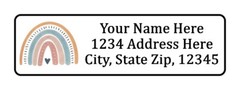 400 Rainbow with Heart Personalized Return Address Labels. 1/2 inch by 1 3/4 in.
