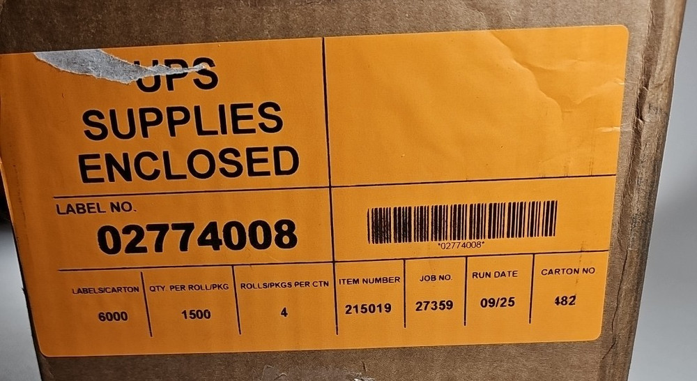 6000 UPS Fanfold Thermal Shipping Labels 4×8.25 Direct Thermal New Full Case