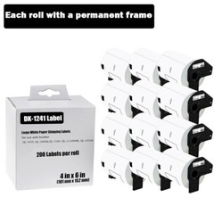 12Rolls 102mmx152mm DK-1241 Paper Shipping Label Fit for Brother QL-1060N