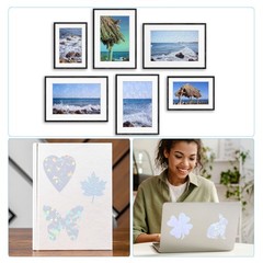 20Sheets A4 Self-adhesive Holographic Sticker Paper Snowflake