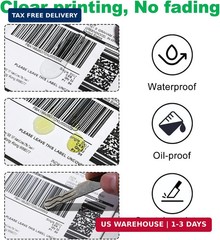 4×6 Inch Shipping Label Paper, Direct Thermal Label, Self-Adhesive & Waterproof,