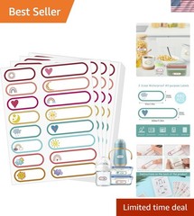 480 Pcs Baby Bottle Labels for Daycare Essentials, Waterproof Labels for Bott…