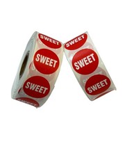SWEET Food Packaging Stickers 1-1/8” Round Labels 1000 Total – Easy Peel & Stick