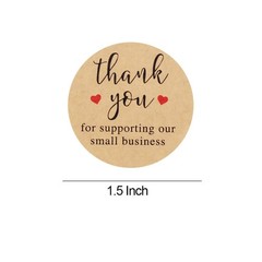 1.5” Thank You for Supporting Our Small Business, Kraft Paper Thank You Stic…