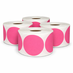 Pink Direct Thermal Labels | Zebra, Rollo & Munbyn Compt. | 2.25″ Round,1 Roll