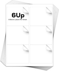 6 UP 3 1/3×4 Shipping Labels Address Mailing Stickers for Laser & Inkjet Printer