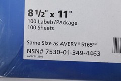 Avery Skilcraft TrueBlock White Self-Adhesive 100 Shipping Labels 8-1/2″ x 11″