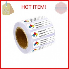 SDS Stickers/MSDS Stickers for Chemical Safty Data 1 X 3 Inches – Chemical Ident
