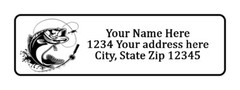400 Bass Fish Personalized Return Address Labels 1/2 inch by 1 3/4 inch
