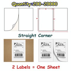 200-20000 Quality 8.5×5.5 Shipping Postage Labels Half Sheet Self Adhesive