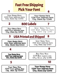 800 Personalized Return Address Labels 1/2 inch by 1 3/4 inch