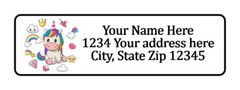 400 Unicorn Personalized Return Address Labels 1/2 inch by 1 3/4 inch