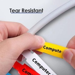8 Sheet 240 Pcs Cable Labels for Management, Colorful Waterproof Cord Tags for E