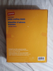 Staples Laser/Inkjet Shipping Labels 1″ x 4″ White 20 Labels/Sheet 5000/box