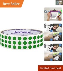 Quality Green 1/4 Inch Adhesive Dots – Easy Write-On Labels – 1000 Roll