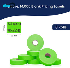 Pricing Labels for Monarch 1136 Fluorescent Green -14000 Labels W/ 8 Rolls Value