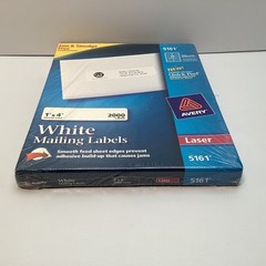 Avery 5161 White Mailing Labels 1″ x 4″ for Laser Printers 2000 Count – Sealed