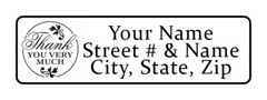 800 Thank you very much. Personalized Return Address Labels. 1/2 in by 1 3/4 in