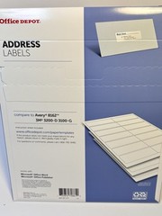 Office Depot Inkjet/Laser Address Labels, 1 1/3″ x 4″, White, 350-Pack
