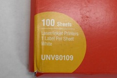 Lot of 2 Universal Laser Printer Permanent Labels 8-1/2″ x 11″ White UNV80109