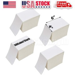 4x 500 Fanfold Direct Thermal Shipping Labels 4×6″ Blank for Zebra&Rollo Printer