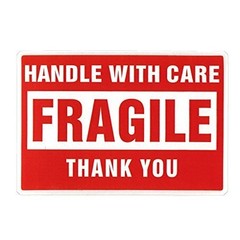 4 Rolls 500/Roll 3 x 5 Fragile Stickers Handle With Care Shipping Mailing Labels