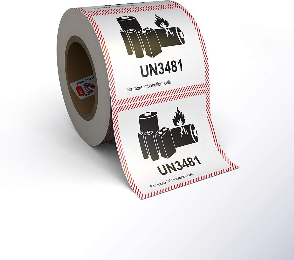 Lithium Ion Battery Labels 4.375″ x 4.75″ Stickers Packaging Box Safety UN3481