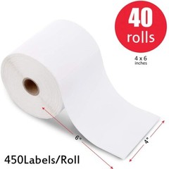 40 Rolls 4×6 Direct Thermal Shipping Labels Blank 450/Roll for Zebra 2844 Eltron