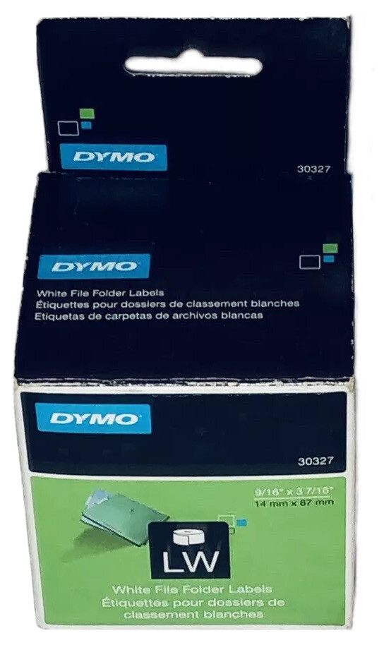 Dymo LabelWriter File Folder Labels 9/16″ x 3 7/16″ 30327 NEW 2 x 130 Roll White