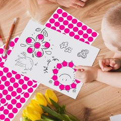 1320 Pcs 3/4 Inch Fluorescent Pink Round Dot Stickers, Color Coding Labels