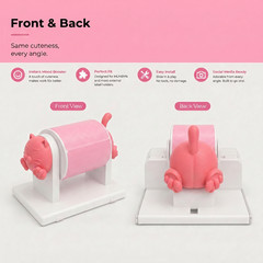 MUNBYN Cat Decor for RW405B Thermal Label Printer Roll Holder Dark Pink