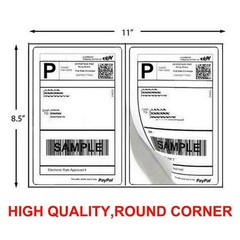 US 20 Shipping Labels 8.5 x 5.5 Round Corner Self Adhesive 2 per sheet Blank