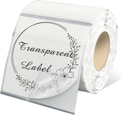 2″X2″ Transparent Square Thermal Label Stickers,Self-Adhesive Square Direct Ther