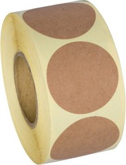 1.5” Natural Brown Kraft Stickers (500 Per Roll) – Round Blank Stickers for S…
