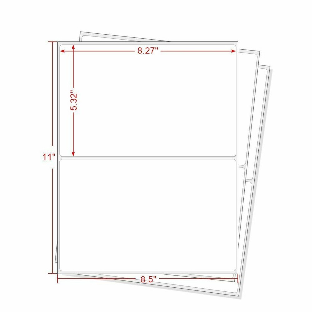 100 Half Sheet Shipping Labels for USPS UPS PAYPAL 50 Pages NEW