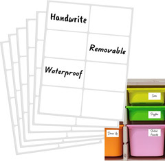 Removable Label Stickers for Organizing -200PCS 3 X 2 Inch Waterproof White Hand