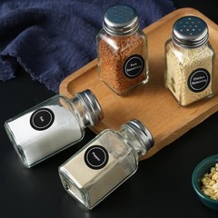 Black Spice Jar Labels Removable Spice Labels Stickers for Kitchen Pantry Foo…