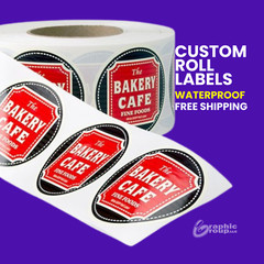 Custom Waterproof Labels | 1000 Stickers on a Roll I FREE SHIPPING