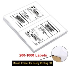 200-600 Half Sheet Shipping Labels Page 8.5×5.5 Self Adhesive Round 2 Per Sheet