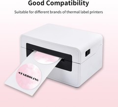 Thermal Label,2 Inch Pink Watercolor Round Thermal Printer Stickers,Self-Adhe…