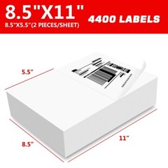 1000-4000 Premium 8.5X 5.5″ Half Sheet Self Adhesive Shipping Labels 2 Per Sheet