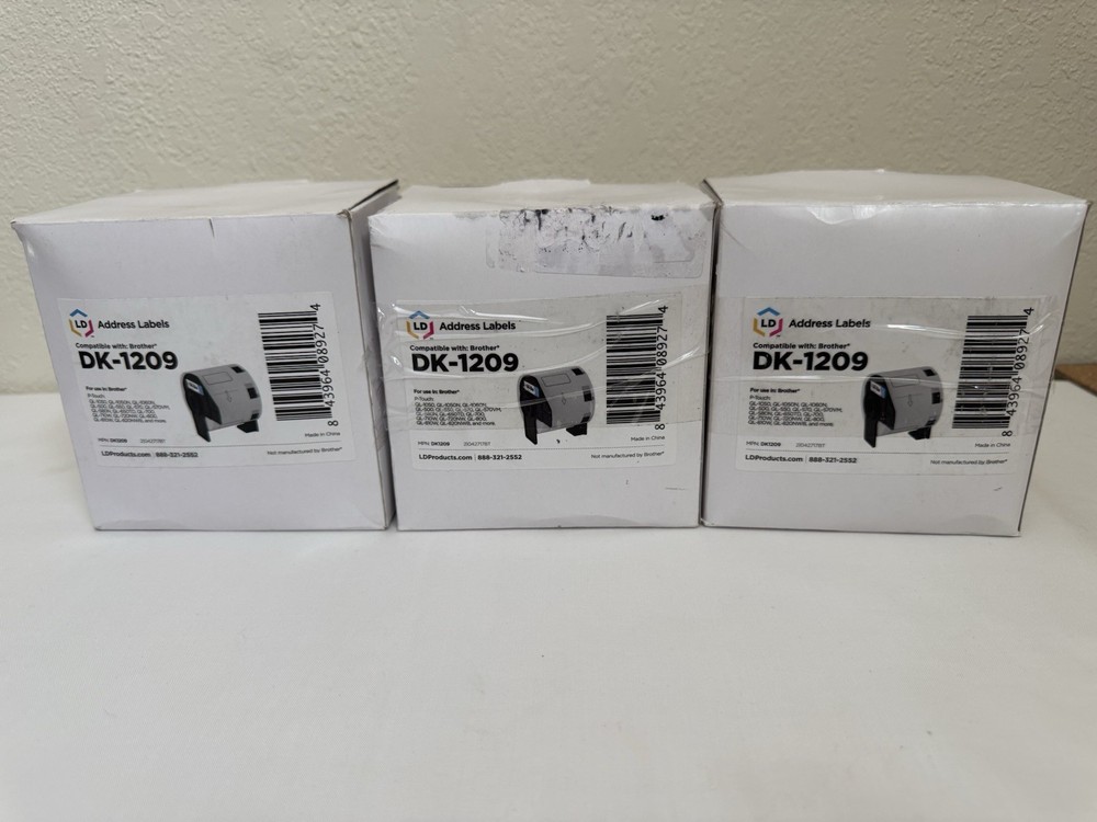 3 Pack LD Address Labels Compatible with Brother DK-1209