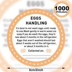 1000 Pcs Farm Fresh Eggs Carton Labels Stickers 2 Inch Easter Egg Care Self A…